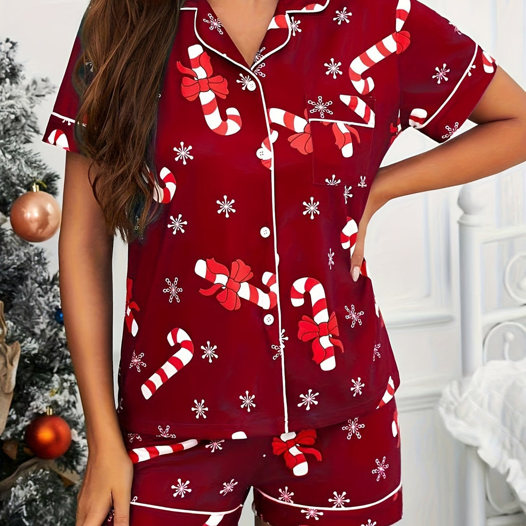 Maya | Women's Satin Button Front Sequin Pajama Set