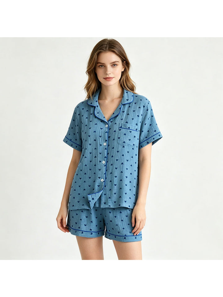 Drew | Women's Cotton Button Front Casual Pajama Set