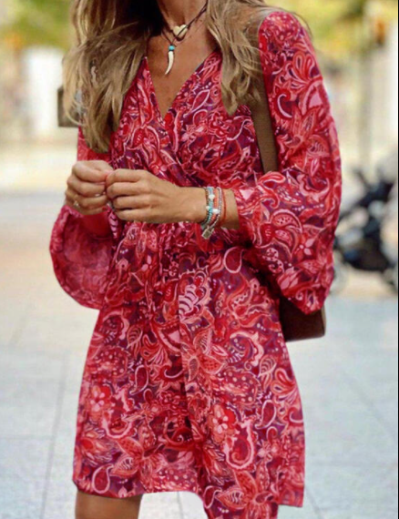 Evadne | Women Boho Balloon Sleeve Dress