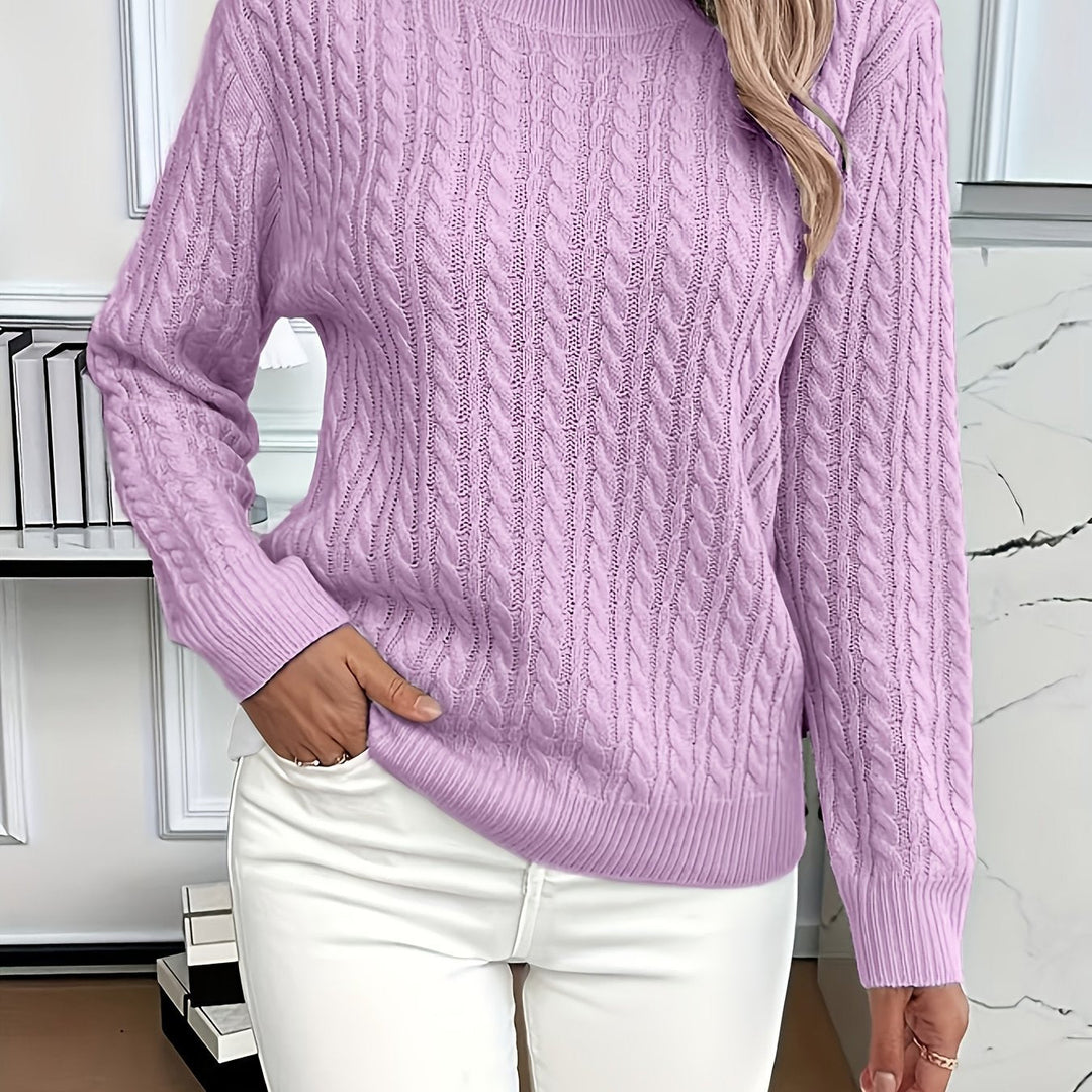 Aeron | Women Crew Cable Knit Pullover