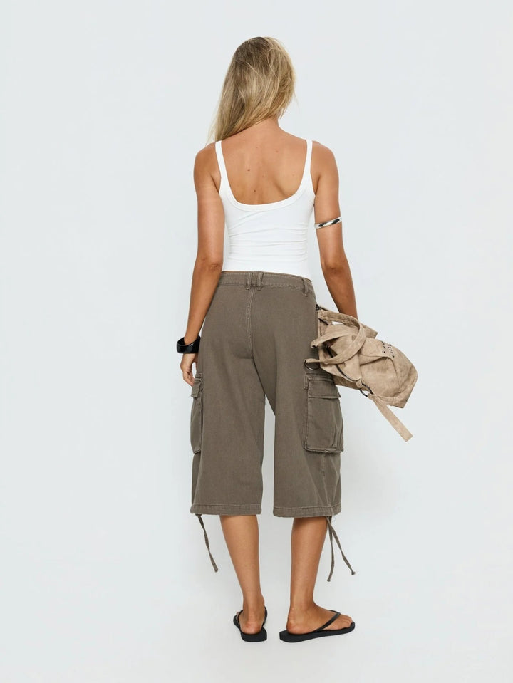 Pamela | Women's Camo Pleated Casual Denim Cargo Pockets Pants