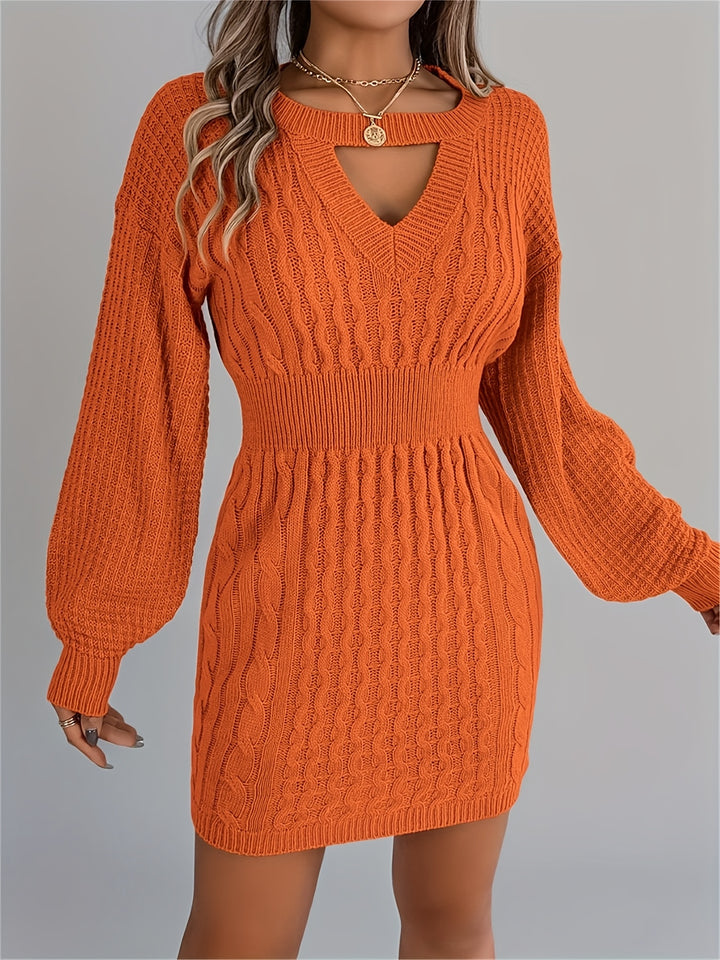 Catherine | Women's Knit Crew Neck Long Sleeve Evening Gown