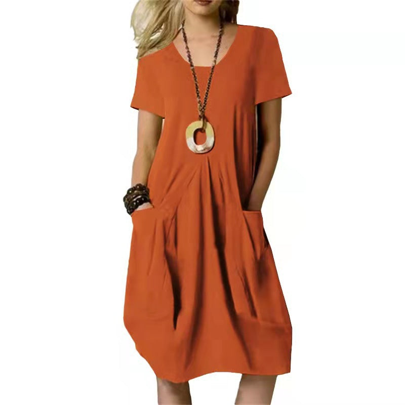 Sioned | Women Scoop Neck Pocket Tunic Dress