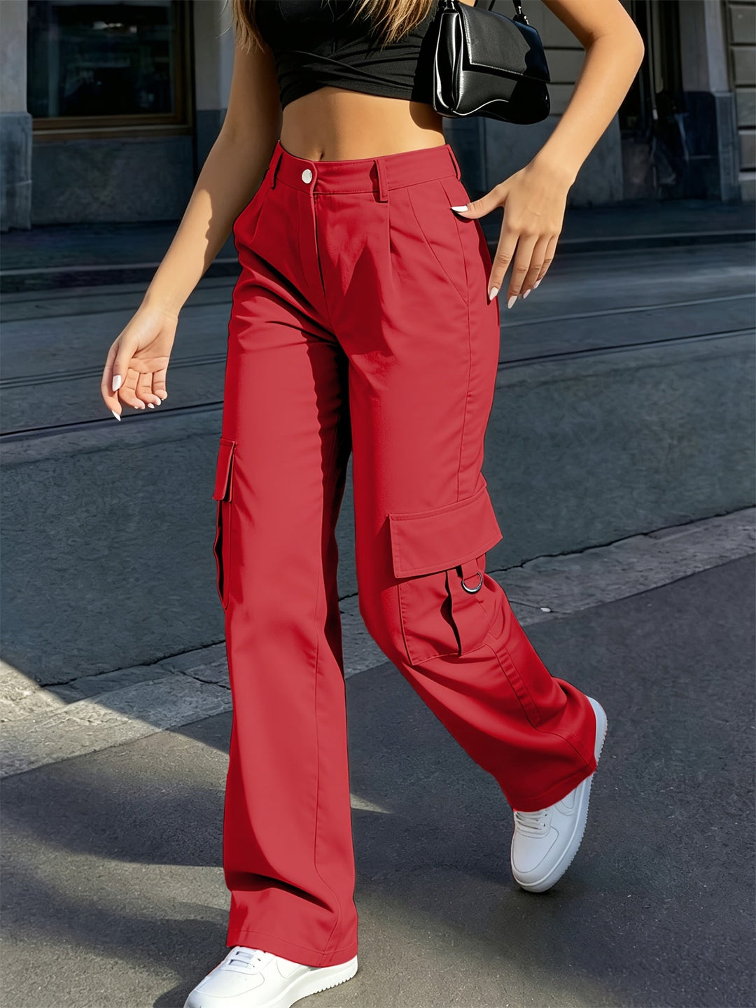 Stylish Wide Leg Cargo Pants for Women with Plus Size Casual Style