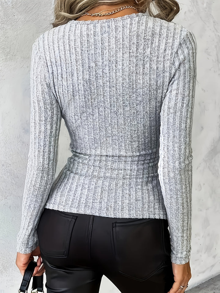 Emery | Women's Knit V Neck Casual Blouse