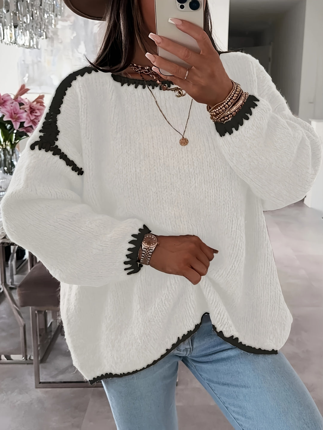 Ansley | Women Boat Neck Pullover Sweater