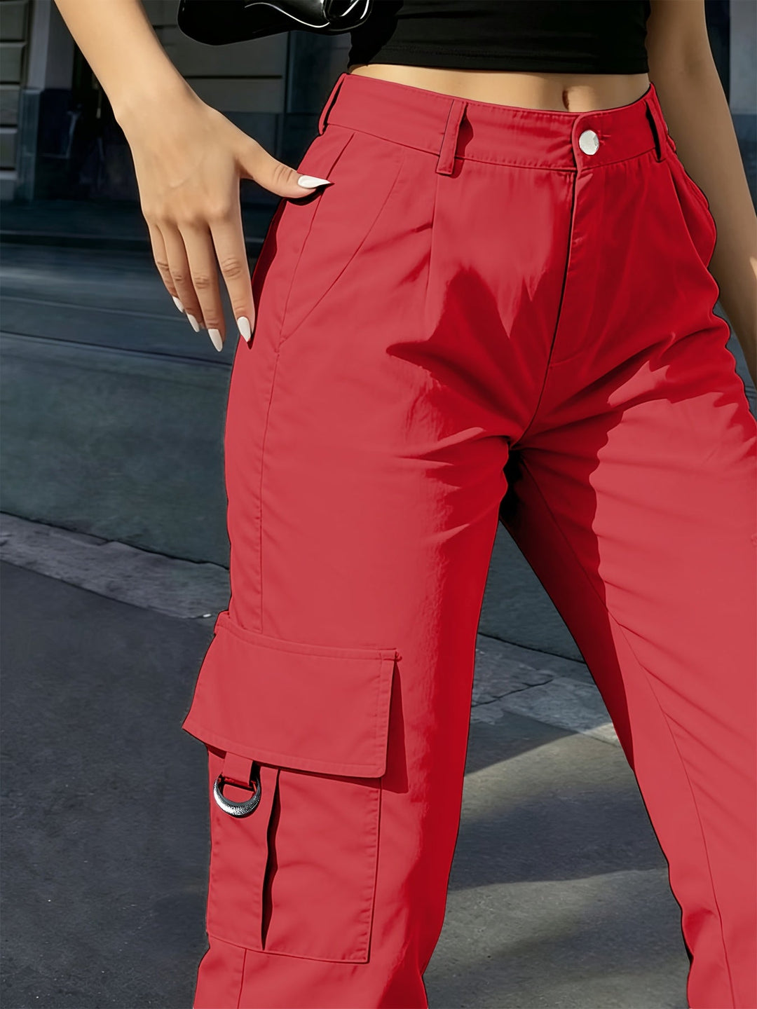 Stylish Wide Leg Cargo Pants for Women with Plus Size Casual Style