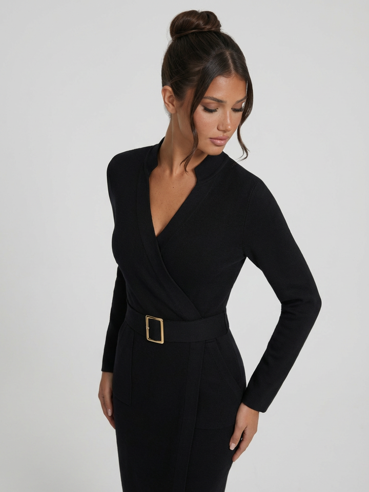 Eulalia | Women Tailored Belted Midi Dress