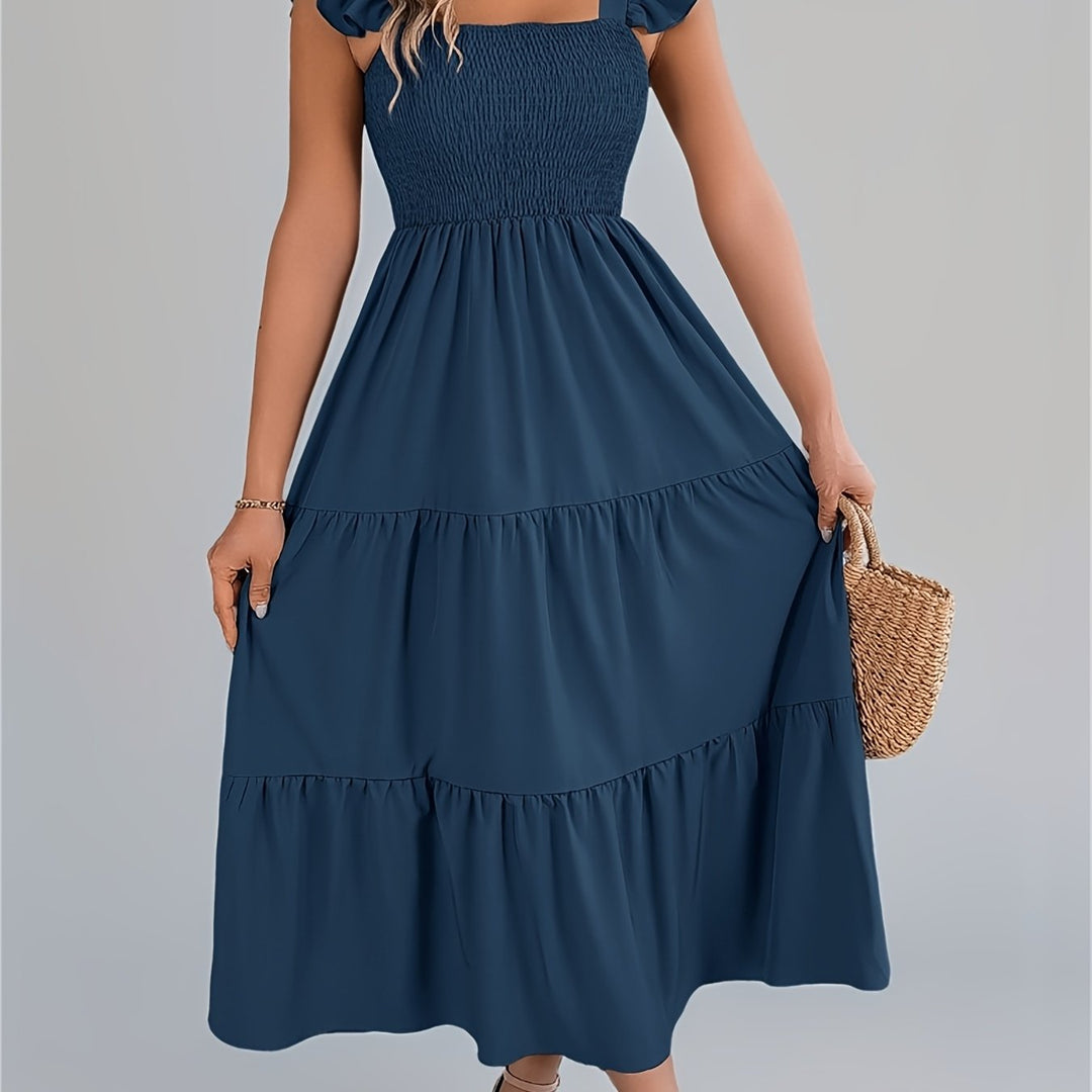 Iris | Women's Wedding Guest Tiered Midi Dress