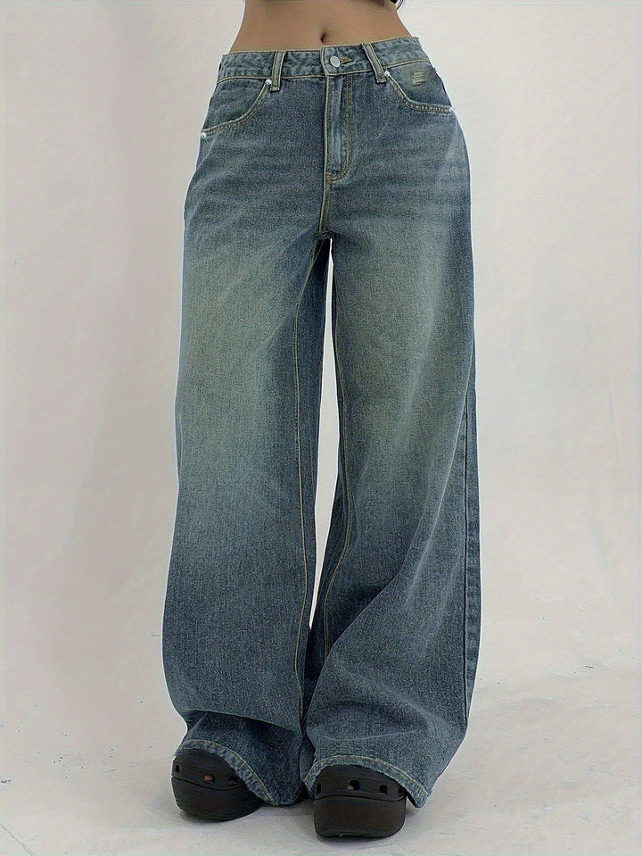 Stylish Denim Baggy Jeans for Women with Ultra Relaxed Plus Size Flowy Oversized Casual Style