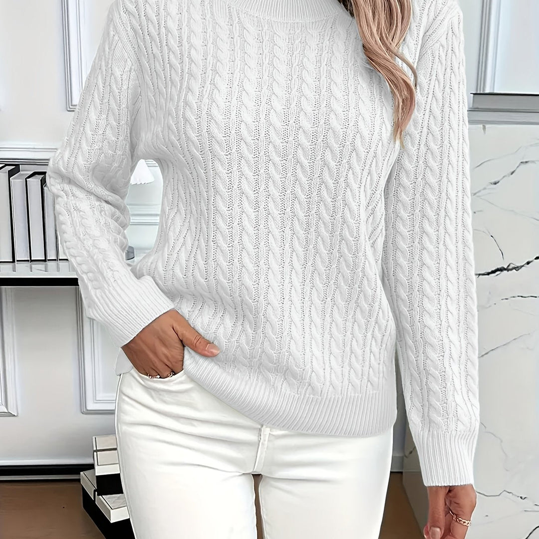 Aeron | Women Crew Cable Knit Pullover