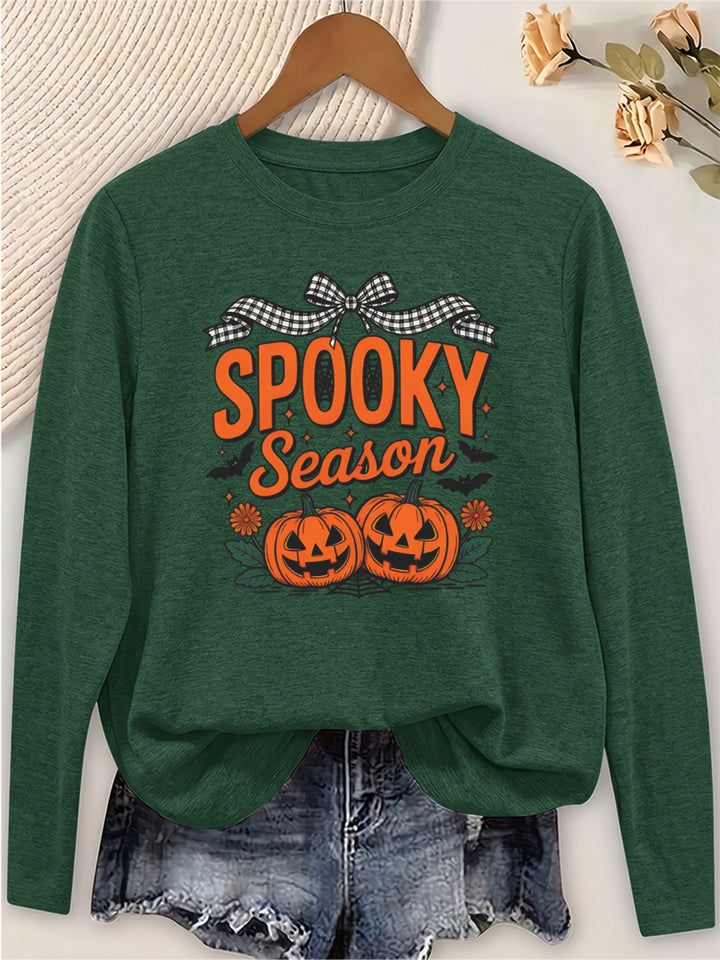 Marlowe | Women's Halloween Sweater Pumpkin Bat Print