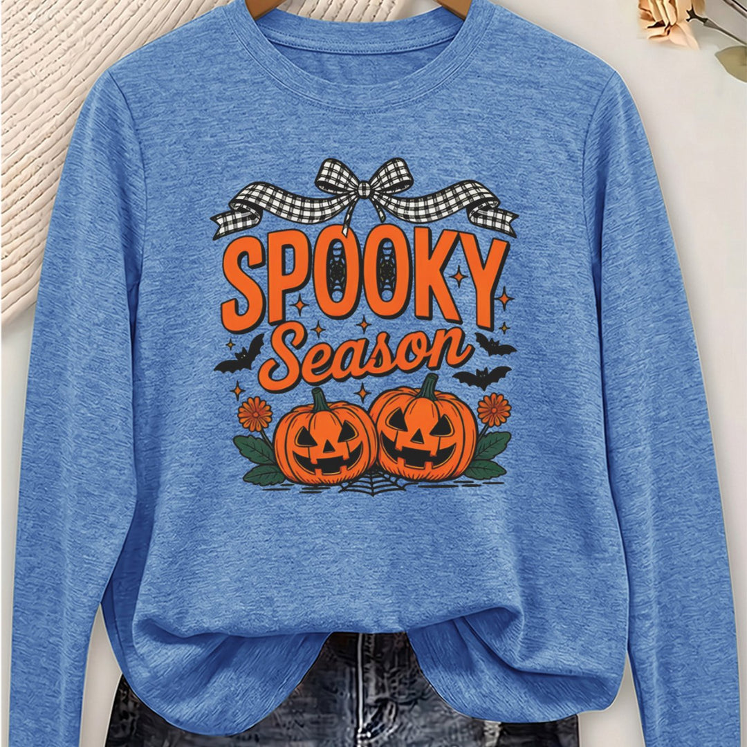 Marlowe | Women's Halloween Sweater Pumpkin Bat Print