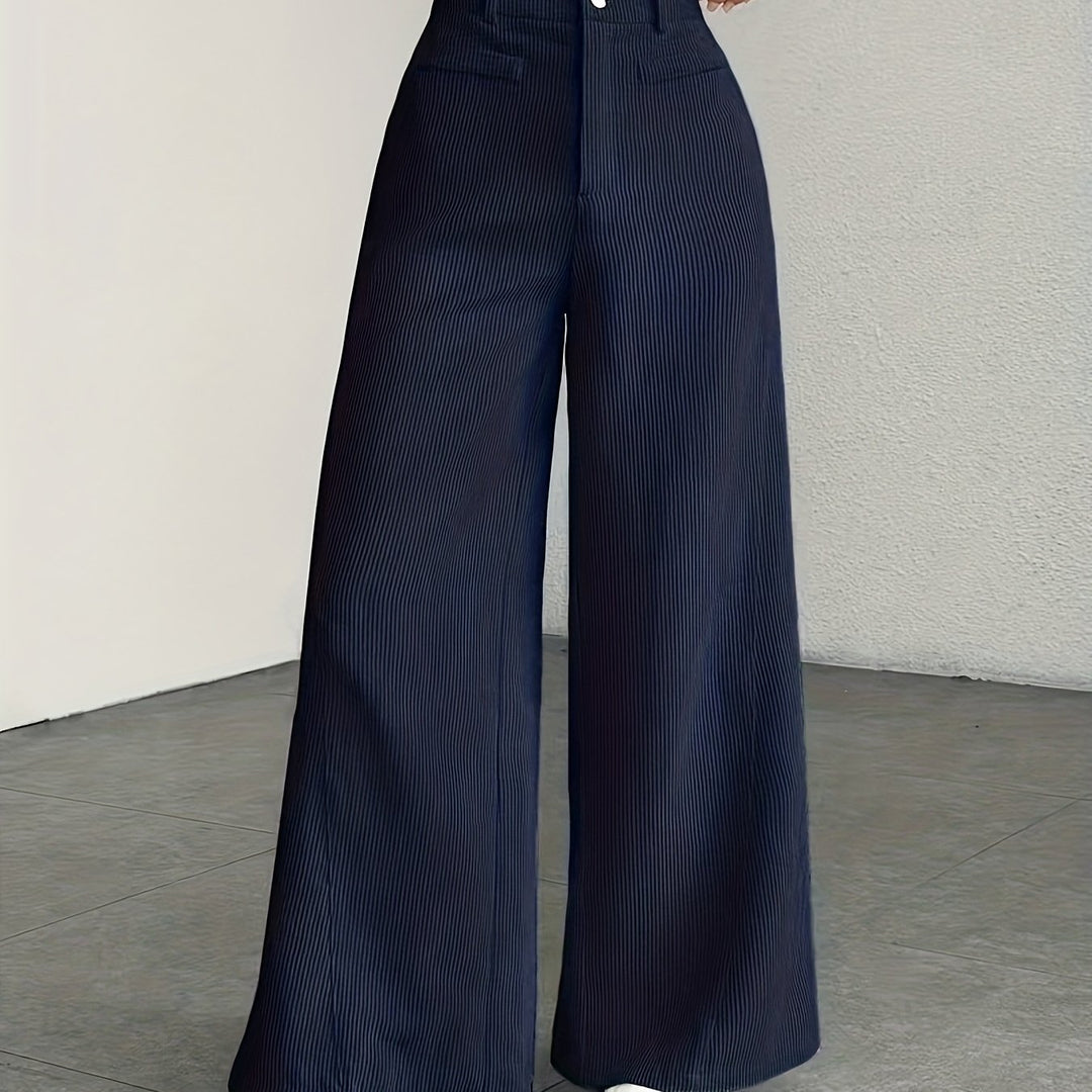 Endelyn | Women High Waist Corduroy Flowy Pants