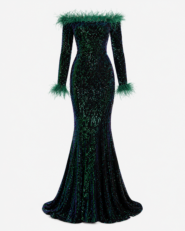 Ambrosine | Women Off Shoulder Sequin Dress
