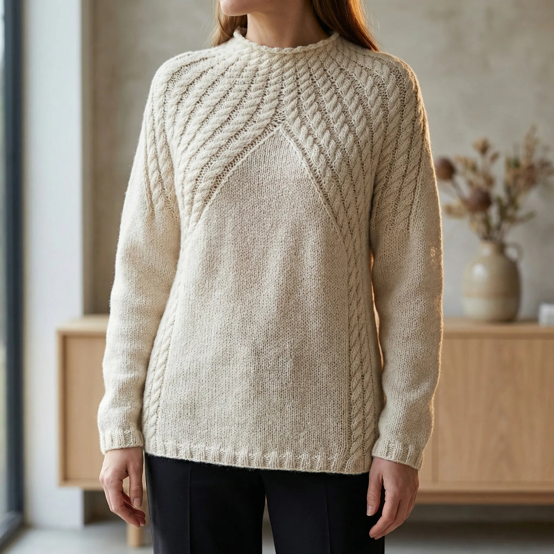 Marigold | Women's Round Neck Pullover Cardigan Sweater
