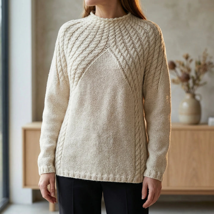 Marigold | Women's Round Neck Pullover Cardigan Sweater
