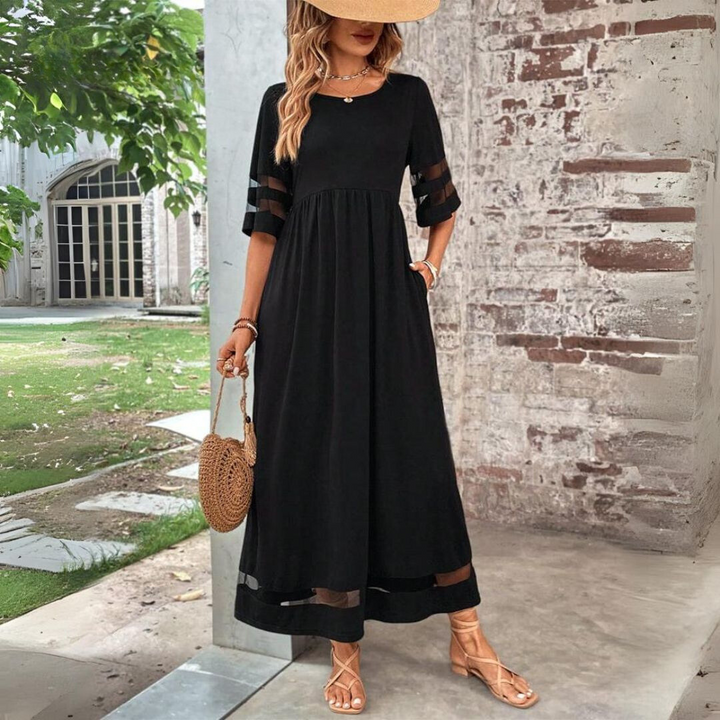Amity | Women Empire Mesh Panel Wedding Guest Dress