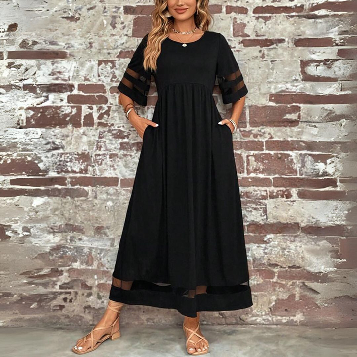 Amity | Women Empire Mesh Panel Wedding Guest Dress