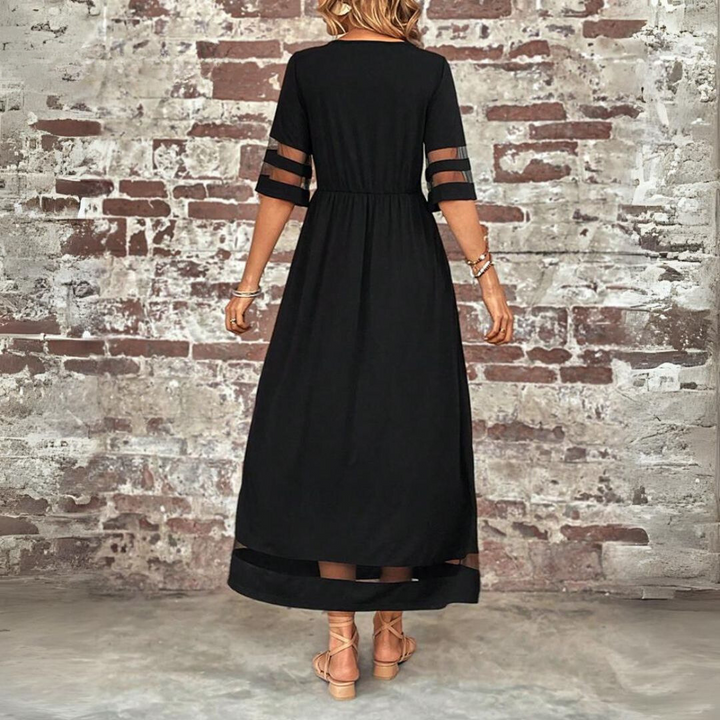 Amity | Women Empire Mesh Panel Wedding Guest Dress