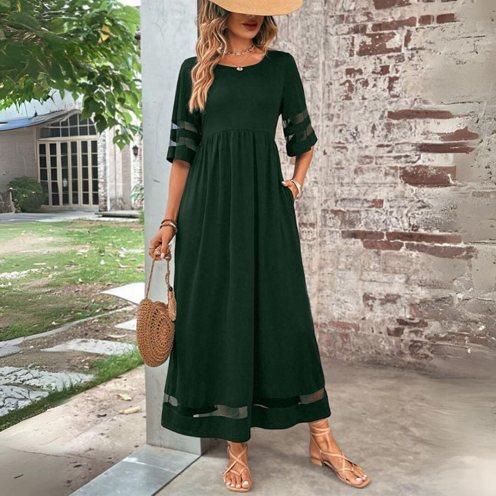Amity | Women Empire Mesh Panel Wedding Guest Dress