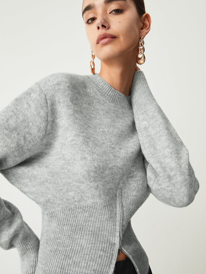 Brynhild | Women Hem Zip Knit Sweater