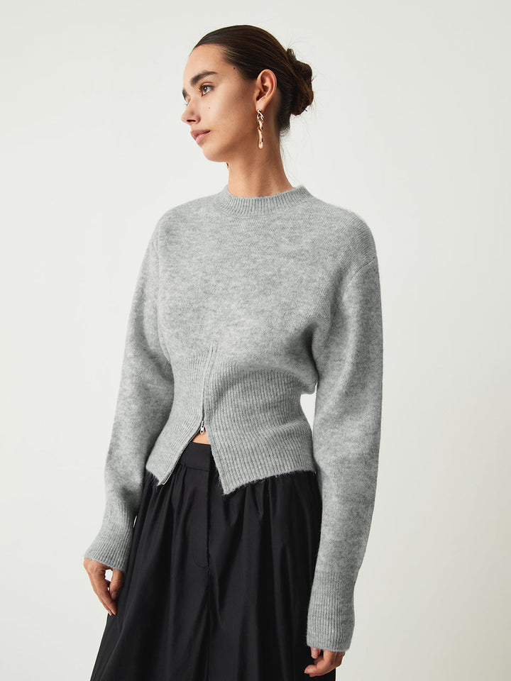 Brynhild | Women Hem Zip Knit Sweater