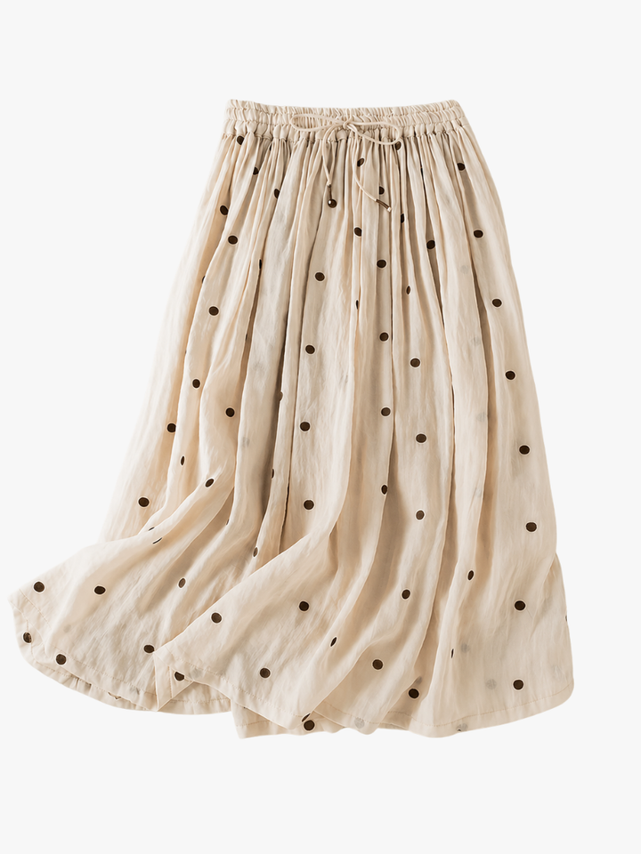 Skirt Polka Dot Drawstring Waist