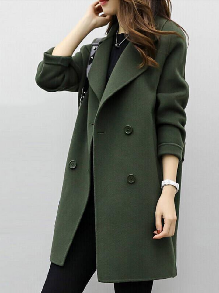 Pol | Women's Cotton Double-Breasted Longline Coat