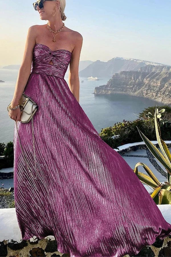 Araminta | Women Strapless Pleated Wedding Guest Dress