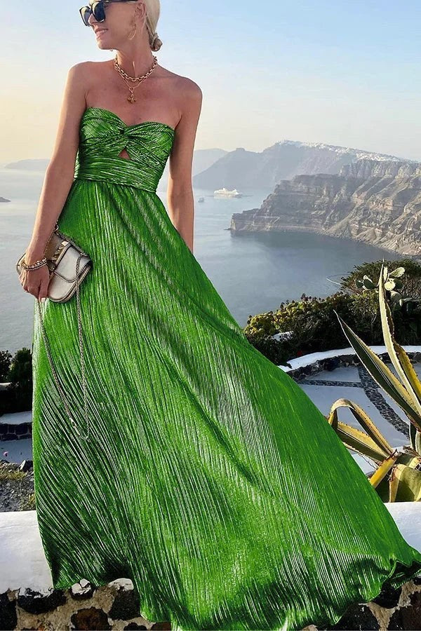 Araminta | Women Strapless Pleated Wedding Guest Dress