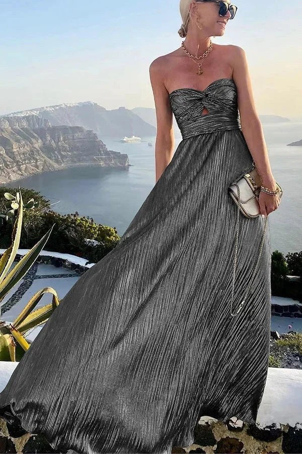 Araminta | Women Strapless Pleated Wedding Guest Dress