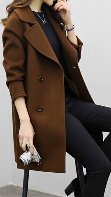 Alysoun | Women Double Breasted Notch Coat
