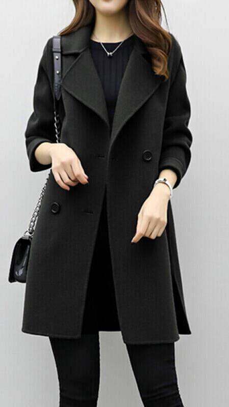 Alysoun | Women Double Breasted Notch Coat