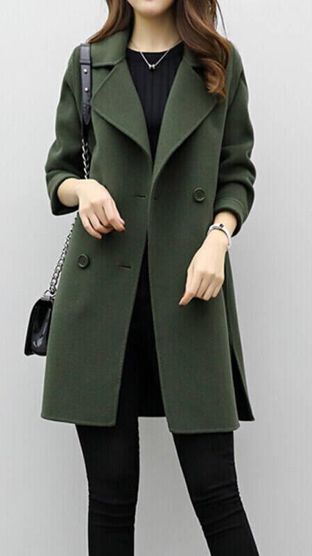 Alysoun | Women Double Breasted Notch Coat
