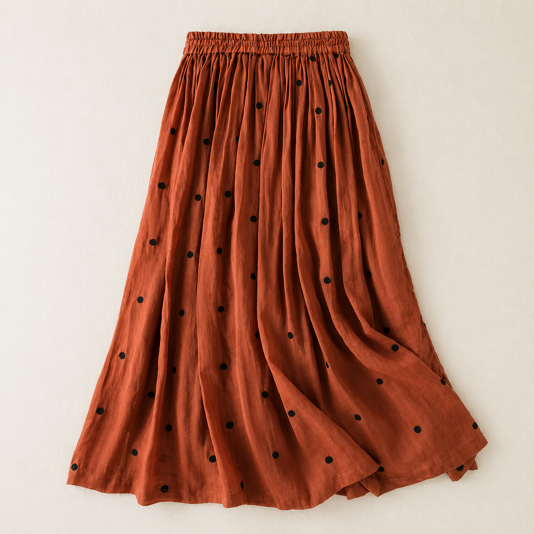 Skirt Polka Dot Drawstring Waist