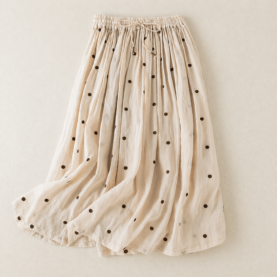 Skirt Polka Dot Drawstring Waist