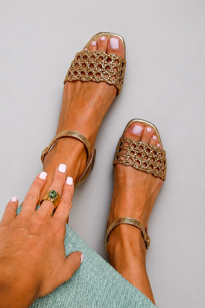 Karina | Women Woven Ankle Strap Sandals