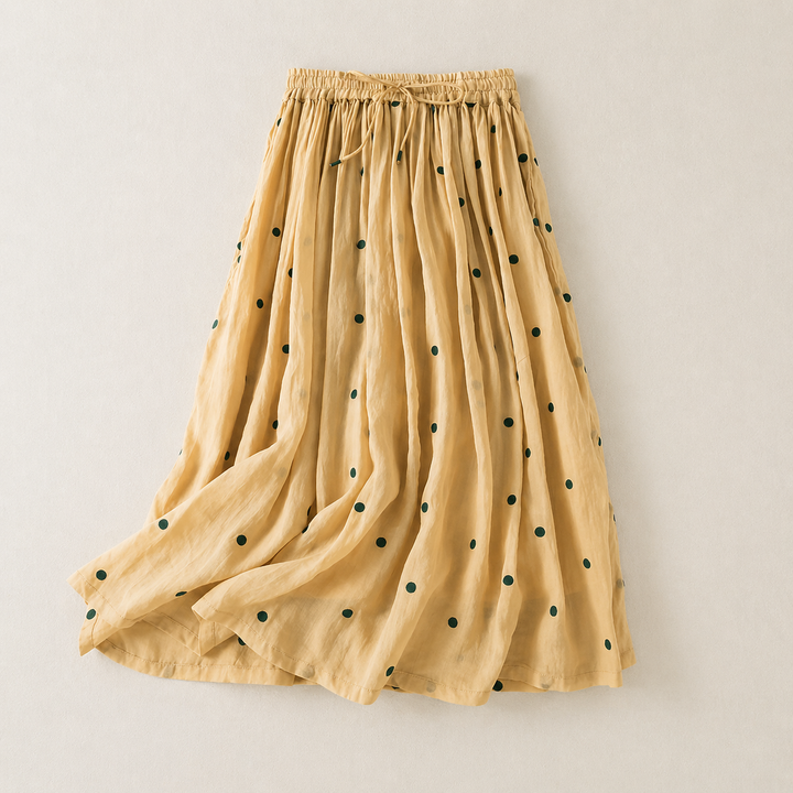 Skirt Polka Dot Drawstring Waist
