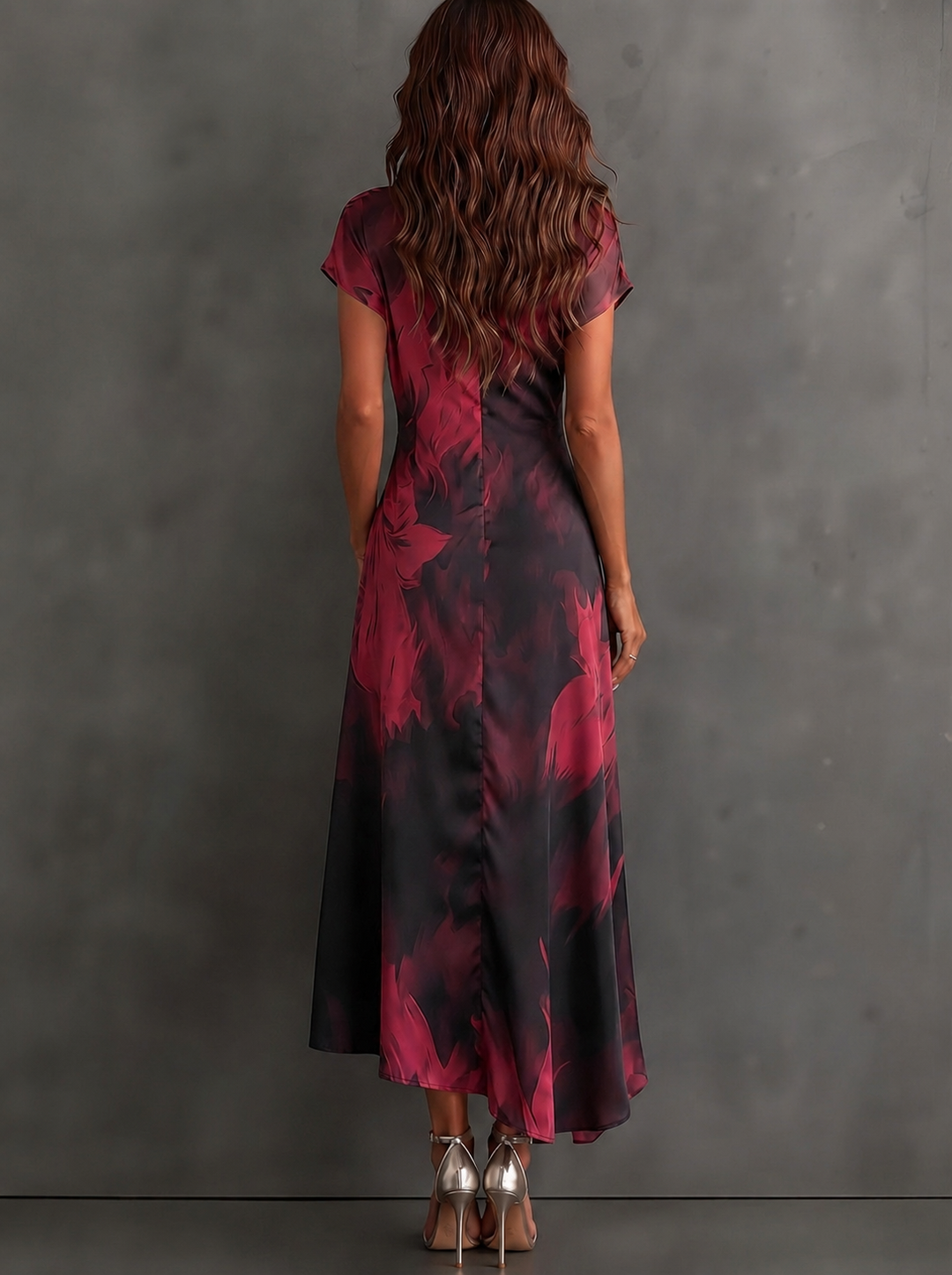 Wrenna | Women Wrap Collar Midi Dress