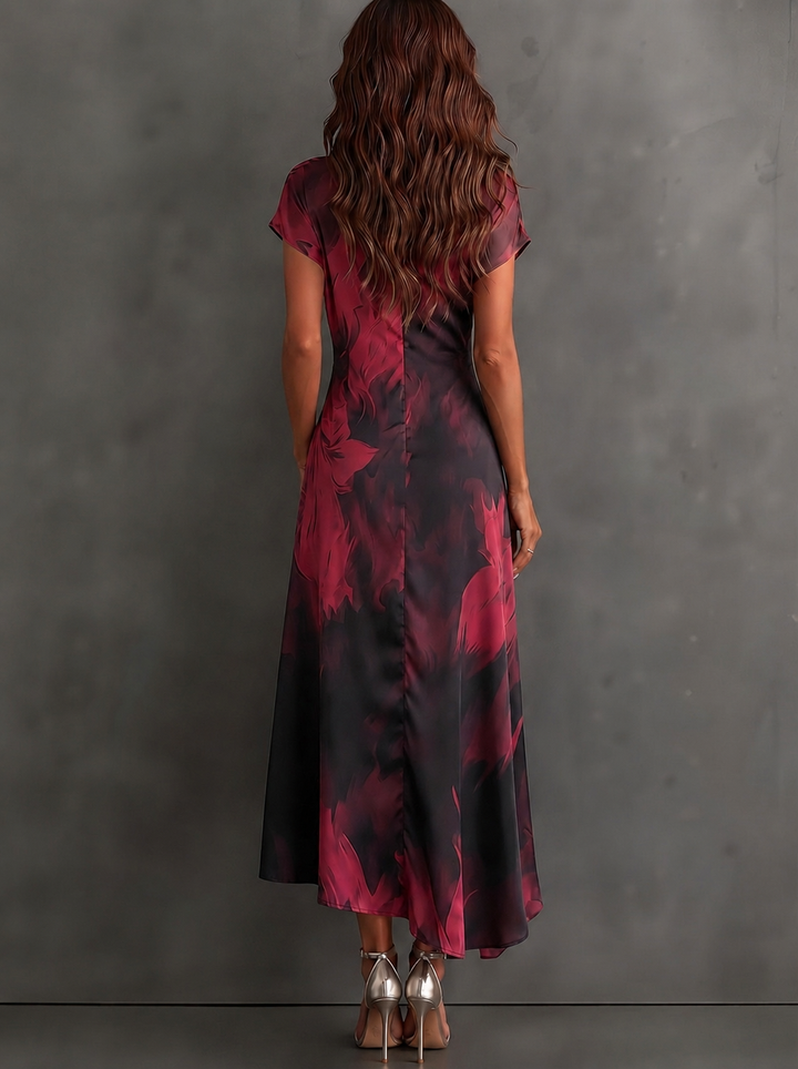 Wrenna | Women Wrap Collar Midi Dress