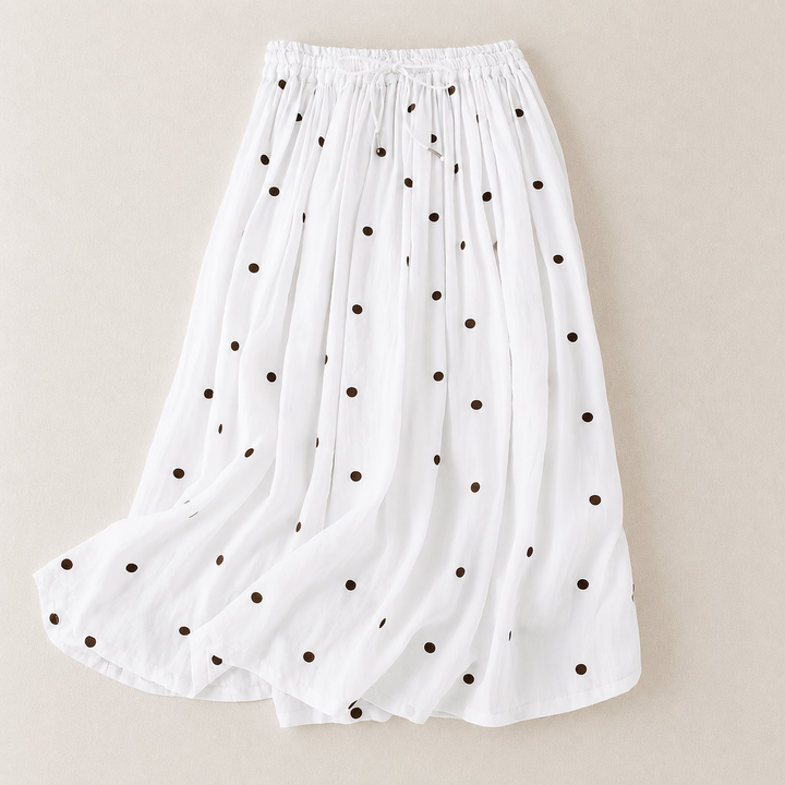 Skirt Polka Dot Drawstring Waist