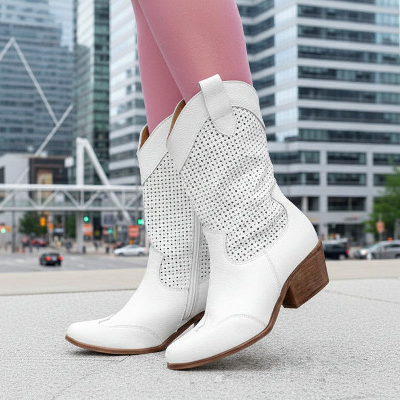 Nathalie | Women Perforated Cowboy Boots