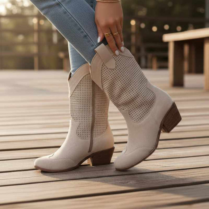 Nathalie | Women Perforated Cowboy Boots