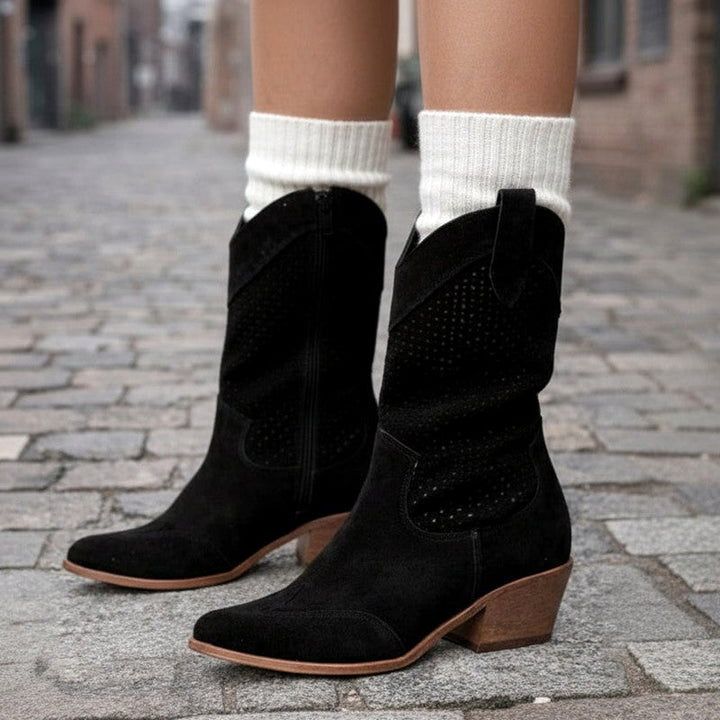 Nathalie | Women Perforated Cowboy Boots