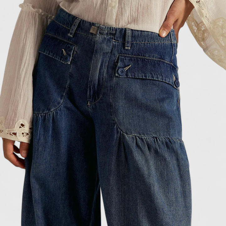 Dametta | Women Drawstring Barrel Jeans