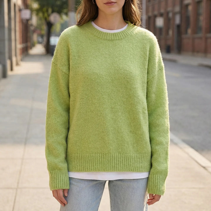 Bria | Women's Oversized Crew Neck Pullover Cardigan Sweater