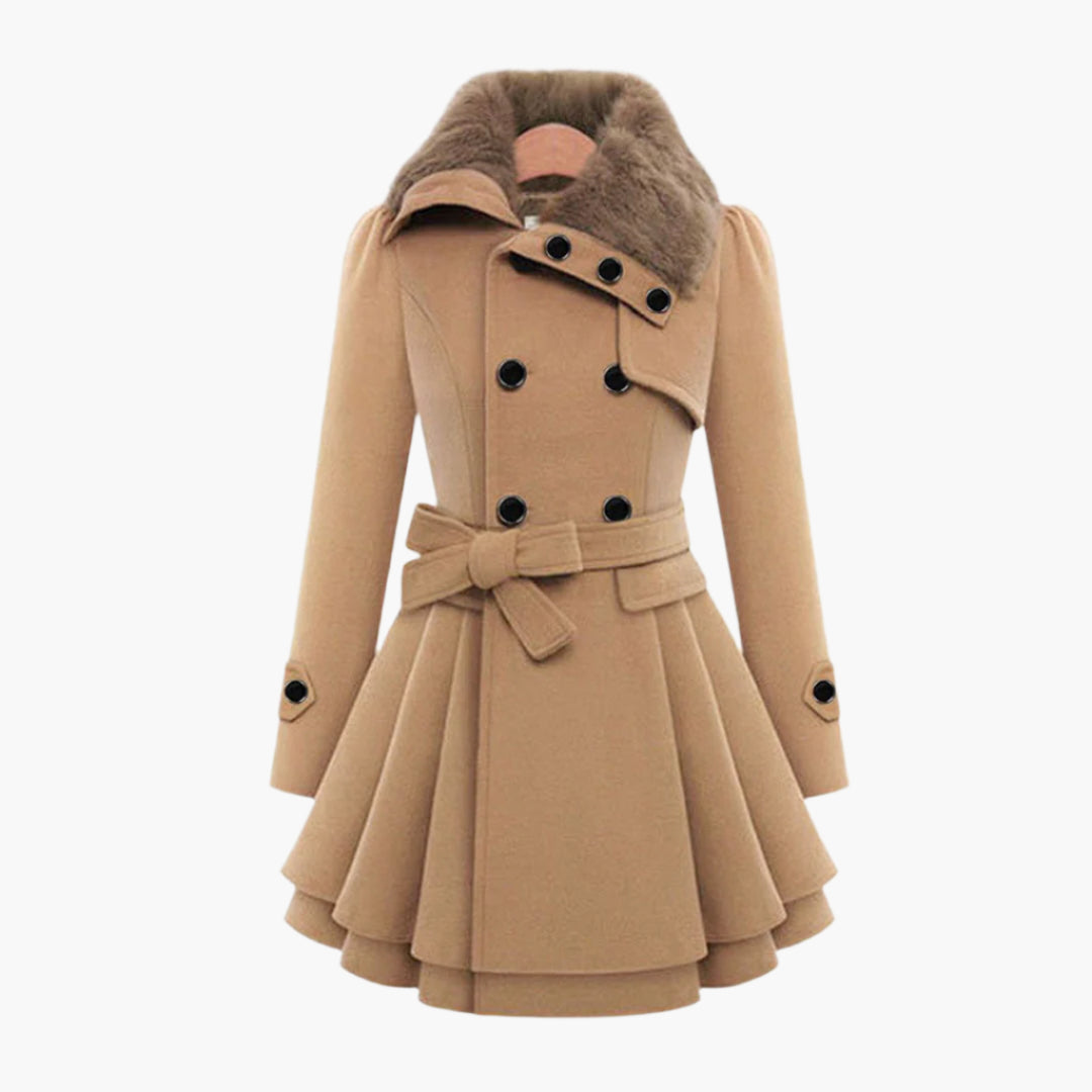Belisama | Women Belted Flare Collar Coat