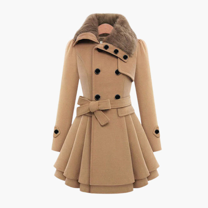 Belisama | Women Belted Flare Collar Coat