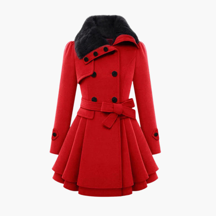 Belisama | Women Belted Flare Collar Coat